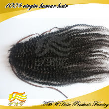 5A grau virgem tecelagem 100% cabelo humano afro kinky cabelo rabo de cavalo peruca